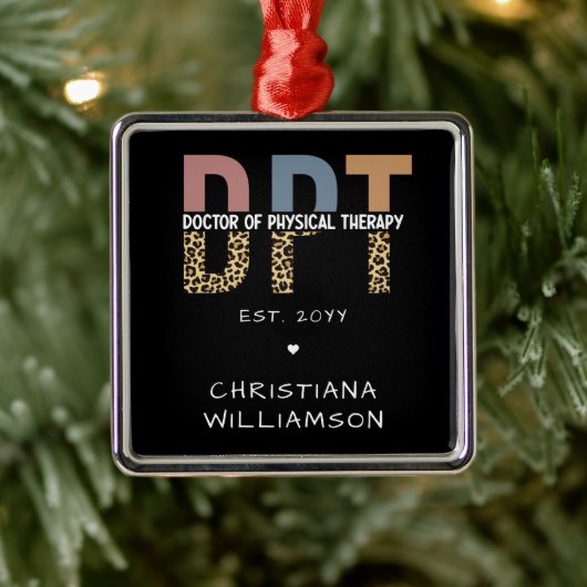 名前をカスタムするDPTドクターズオブフィジカルセラピー メタルオーナメント (ツリー)