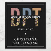 名前をカスタムするDPTドクターズオブフィジカルセラピー ワインラベル (シングルラベル)