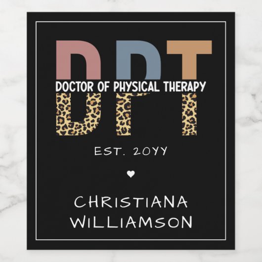 名前をカスタムするDPTドクターズオブフィジカルセラピー ワインラベル (シングルラベル)