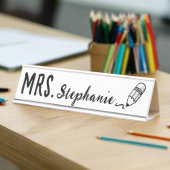 名前をカスタムするlキュートペンシルタイポグラフィ先生 デスクネームプレート