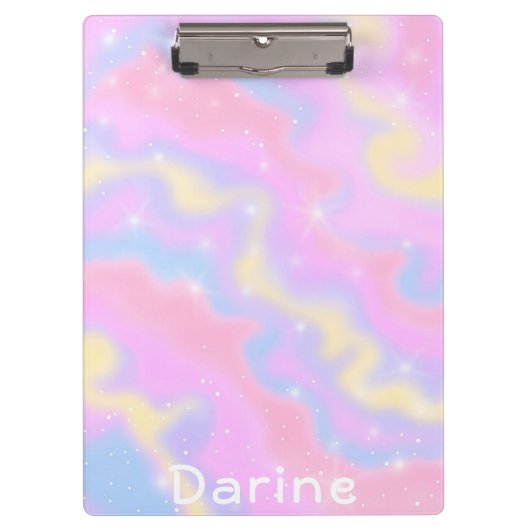 名前をカスタムするlスパカラフルルクルスレインボーガーリー クリップボード (正面)