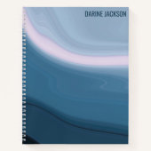 名前をカスタムするlブルー海水彩新学期 ノートブック (正面)