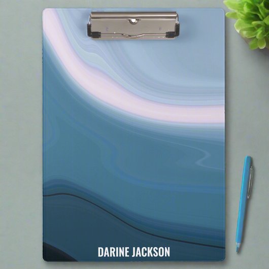 名前をカスタムするlモダンブルーウェーブブルーウォーター色 クリップボード