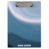 名前をカスタムするlモダンブルーウェーブブルーウォーター色 クリップボード (正面)