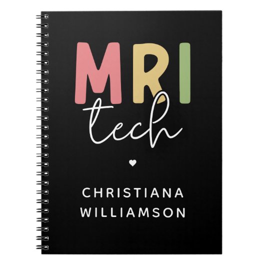 名前をカスタムするMRI技術 | MRI技術ギフト ノートブック (正面)