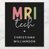 名前をカスタムするMRI技術 | MRI技術ギフト ワインラベル (シングルラベル)