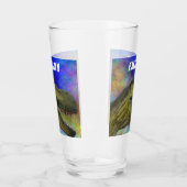 名前をカスタムするTレックスティラノサウルス頭部 タンブラーグラス (左)