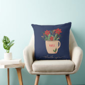 名前をカスタムするThank You at Christmas Poinsettias クッション (椅子)