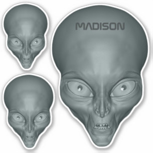 名前をカスタムするUFOエイリアンシール シール