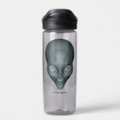 名前をカスタムするUFOエイリアン ウォーターボトル (背面)
