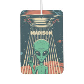 名前をカスタムするUFOエイリアン カーエアーフレッシュナー (正面)