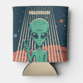 名前をカスタムするUFOエイリアン 缶クーラー (正面)