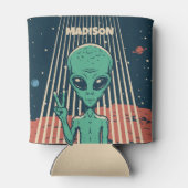 名前をカスタムするUFOエイリアン 缶クーラー (裏面)