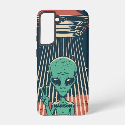名前をカスタムするUFOエイリアン SAMSUNG GALAXYケース (裏面)