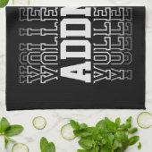 名前をカスタムするVanishing Volleyballロゴチームプレーヤー キッチンタオル (折り畳み)