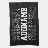 名前をカスタムするVanishing Volleyballロゴチームプレーヤー キッチンタオル (縦)