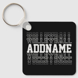 名前をカスタムするVanishing Volleyballロゴチームプレーヤー キーホルダー
