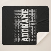 名前をカスタムするVanishing Volleyballロゴチームプレーヤー シェルパブランケット (正面(横))