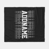 名前をカスタムするVanishing Volleyballロゴチームプレーヤー フリースブランケット (正面(横))