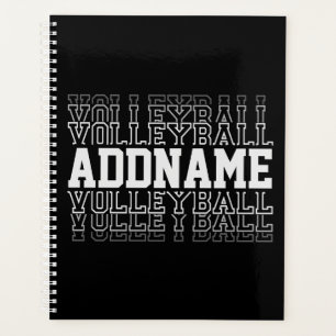 名前をカスタムするVanishing Volleyballロゴチームプレーヤー プランナー手帳