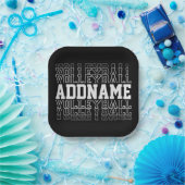 名前をカスタムするVanishing Volleyballロゴチームプレーヤー ペーパープレート (パーティー)