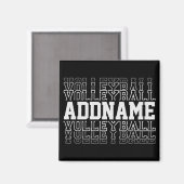 名前をカスタムするVanishing Volleyballロゴチームプレーヤー マグネット (正面/裏面)