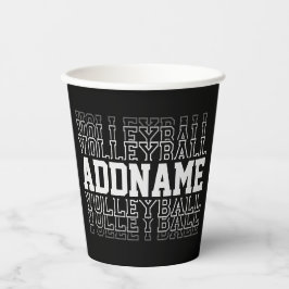 名前をカスタムするVanishing Volleyballロゴチームプレーヤー 紙コップ