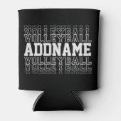名前をカスタムするVanishing Volleyballロゴチームプレーヤー 缶クーラー (正面)