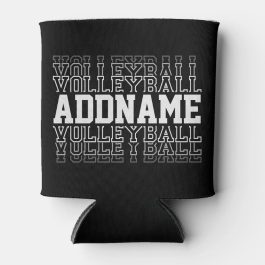 名前をカスタムするVanishing Volleyballロゴチームプレーヤー 缶クーラー (正面)