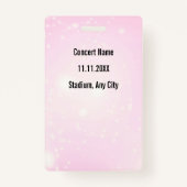 名前をカスタムするVIPすべてのアクセスパスフローラバッジピンク バッジ (裏面)