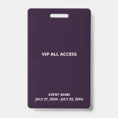 名前をカスタムするVIP All Access Pass バッジ (裏面)