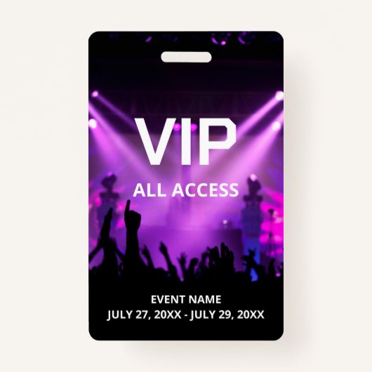 名前をカスタムするVIP All Access Pass バッジ (正面)