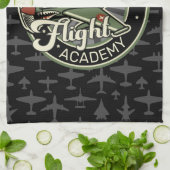 名前をカスタムするWWII軍隊ファイターウォー飛行機レトロ キッチンタオル (折り畳み)