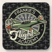 名前をカスタムするWWII軍隊ファイターウォー飛行機レトロ コースター (正面)