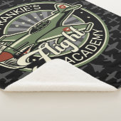 名前をカスタムするWWII軍隊ファイターウォー飛行機レトロ シェルパブランケット (3/4)