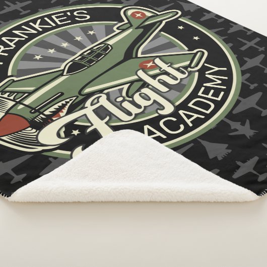 名前をカスタムするWWII軍隊ファイターウォー飛行機レトロ シェルパブランケット (3/4)
