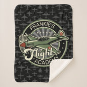 名前をカスタムするWWII軍隊ファイターウォー飛行機レトロ シェルパブランケット (正面)