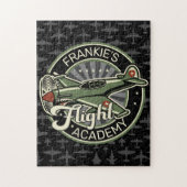 名前をカスタムするWWII軍隊ファイターウォー飛行機レトロ ジグソーパズル (縦)