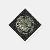 名前をカスタムするWWII軍隊ファイターウォー飛行機レトロ スタンダードカクテルナプキン (角)