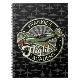 名前をカスタムするWWII軍隊ファイターウォー飛行機レトロ ノートブック