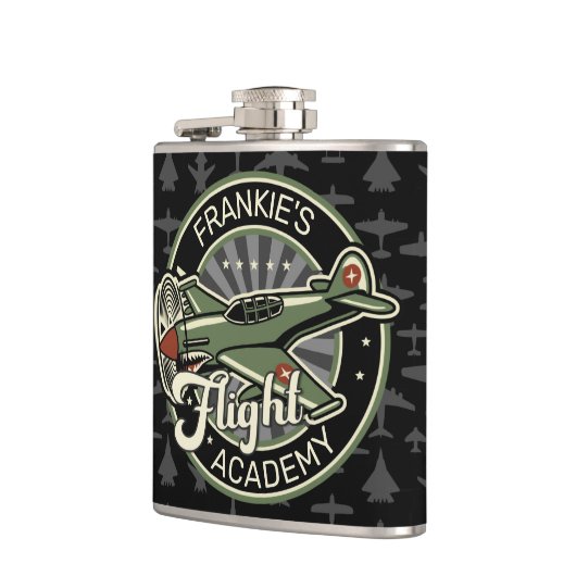名前をカスタムするWWII軍隊ファイターウォー飛行機レトロ フラスク (左)