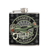 名前をカスタムするWWII軍隊ファイターウォー飛行機レトロ フラスク (正面)