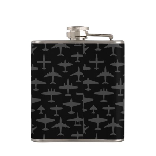名前をカスタムするWWII軍隊ファイターウォー飛行機レトロ フラスク (裏面)
