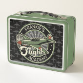 名前をカスタムするWWII軍隊ファイターウォー飛行機レトロ メタルランチボックス (裏面)