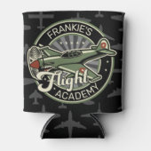 名前をカスタムするWWII軍隊ファイターウォー飛行機レトロ 缶クーラー (正面)