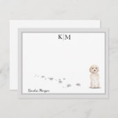 名前をグレーモ縁どノグラム ノートカード (正面/裏面)