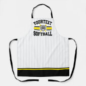 名前をパーソナライズされた追加ソフトボール選手の多様性チーム エプロン (正面)