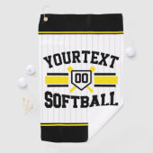 名前をパーソナライズされた追加ソフトボール選手の多様性チーム ゴルフタオル (インサイチュ)