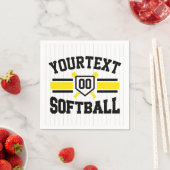 名前をパーソナライズされた追加ソフトボール選手の多様性チーム スタンダードカクテルナプキン (インサイチュ)