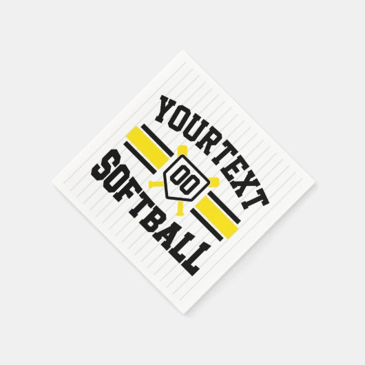 名前をパーソナライズされた追加ソフトボール選手の多様性チーム スタンダードカクテルナプキン (角)